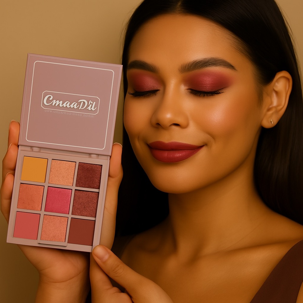 9-Color Eyeshadow Palette - Pink and Brown